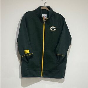 NFL Dark Green Zip-Up Sweater with Gold Details